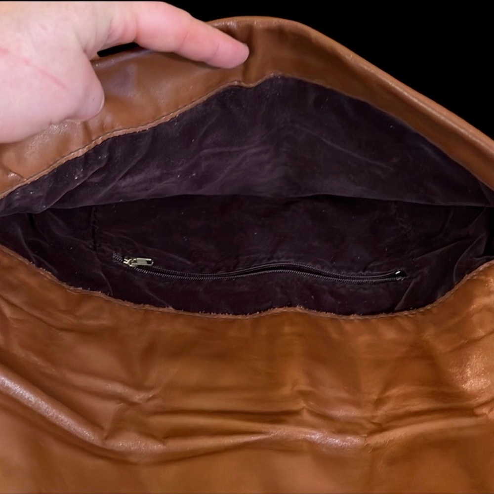 Vintage 1970s Brown Genuine Python Snakeskin & Le… - image 7